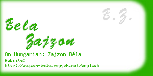 bela zajzon business card
